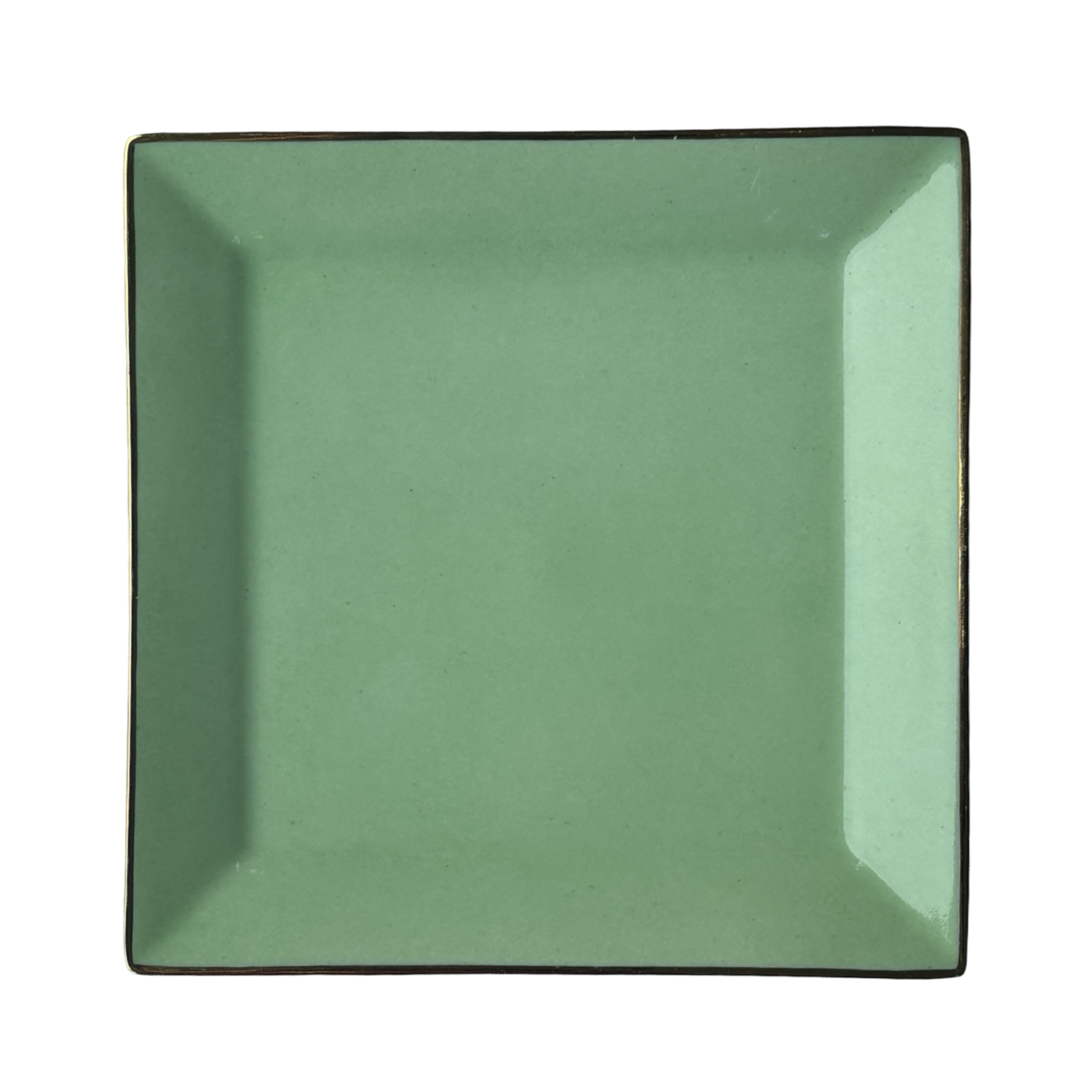 Vuotatasche personalizzabile in porcellana di Limoges menta oro zecchino ideale come bomboniera elegante e regalo