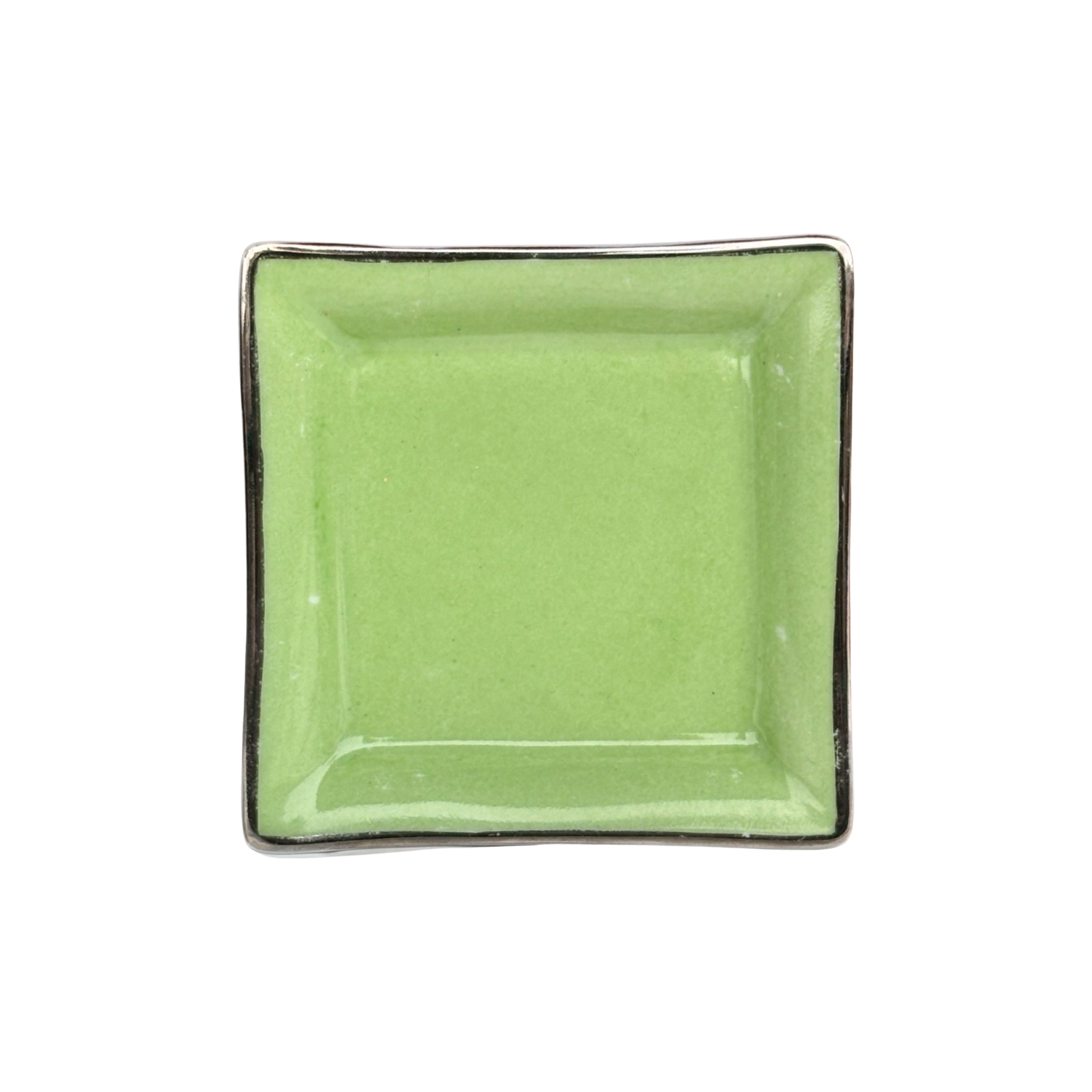 Vuotatasche piccolo o posacenere in porcellana di Limoges verde wasabi chiaro elegante e personalizzabile