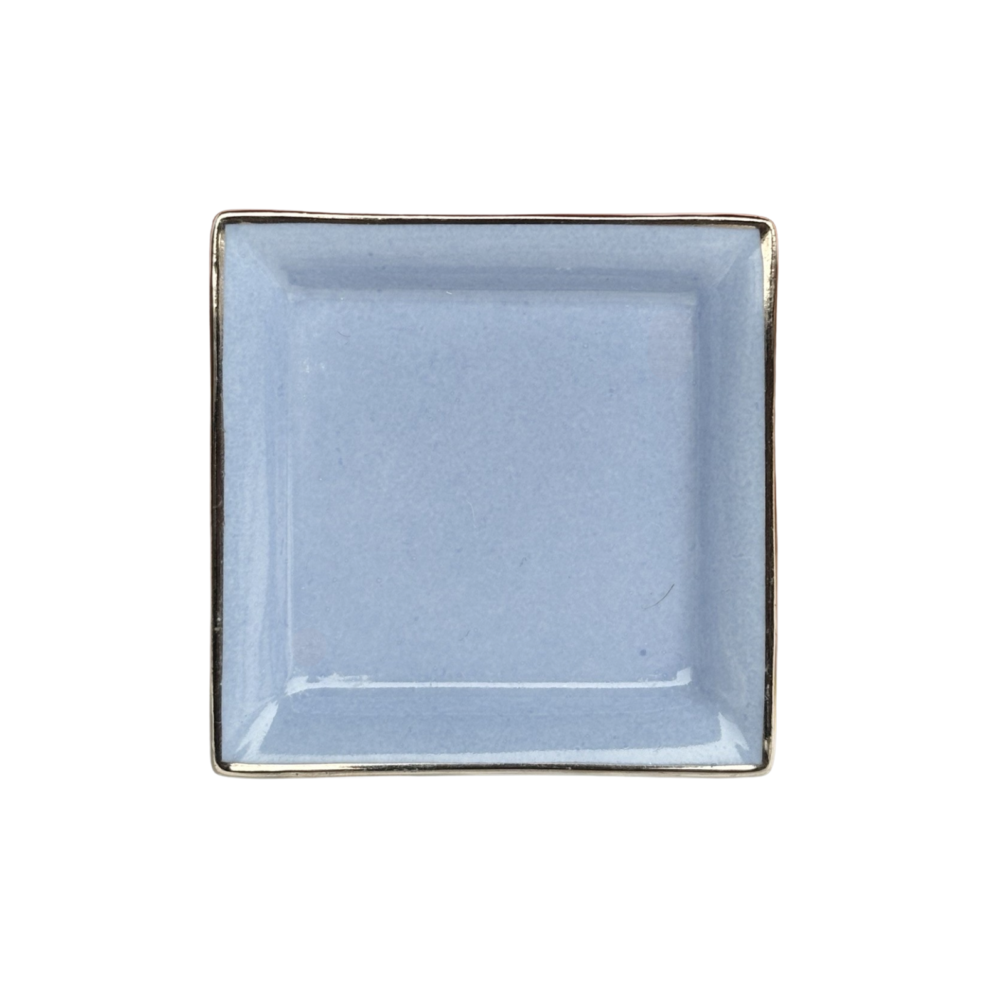Vuotatasche piccolo o posacenere in porcellana di Limoges azzurro polvere elegante e personalizzabile