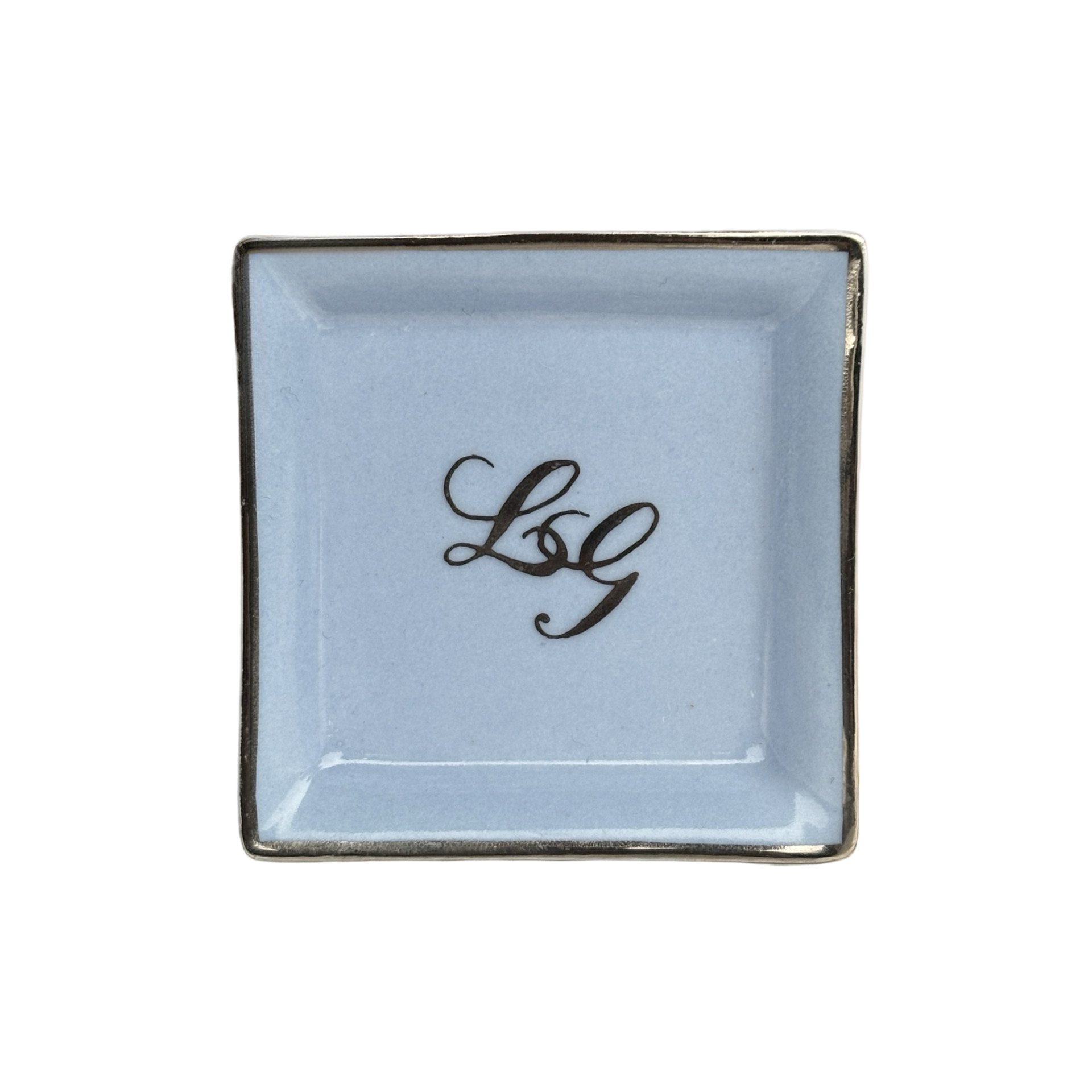 Vuotatasche piccolo o psoacenere in porcellana di Limoges Blu elegante e personalizzabile