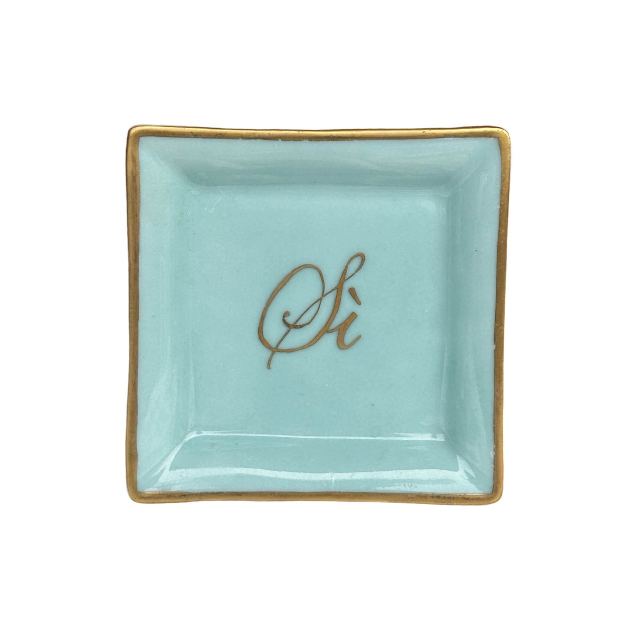 Vuotatasche piccolo in porcellana di Limoges Azzurro Neptune elegante e personalizzabile