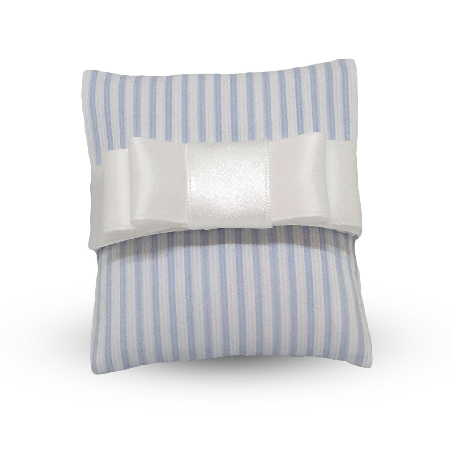 Busta di Piquet bianco con righe Azzurre e fiocco Bon Ton Bianco