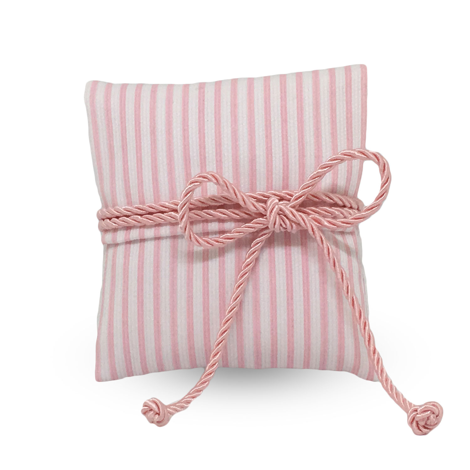 Busta di Piquet bianco con righe Rosa e torchon Rosa