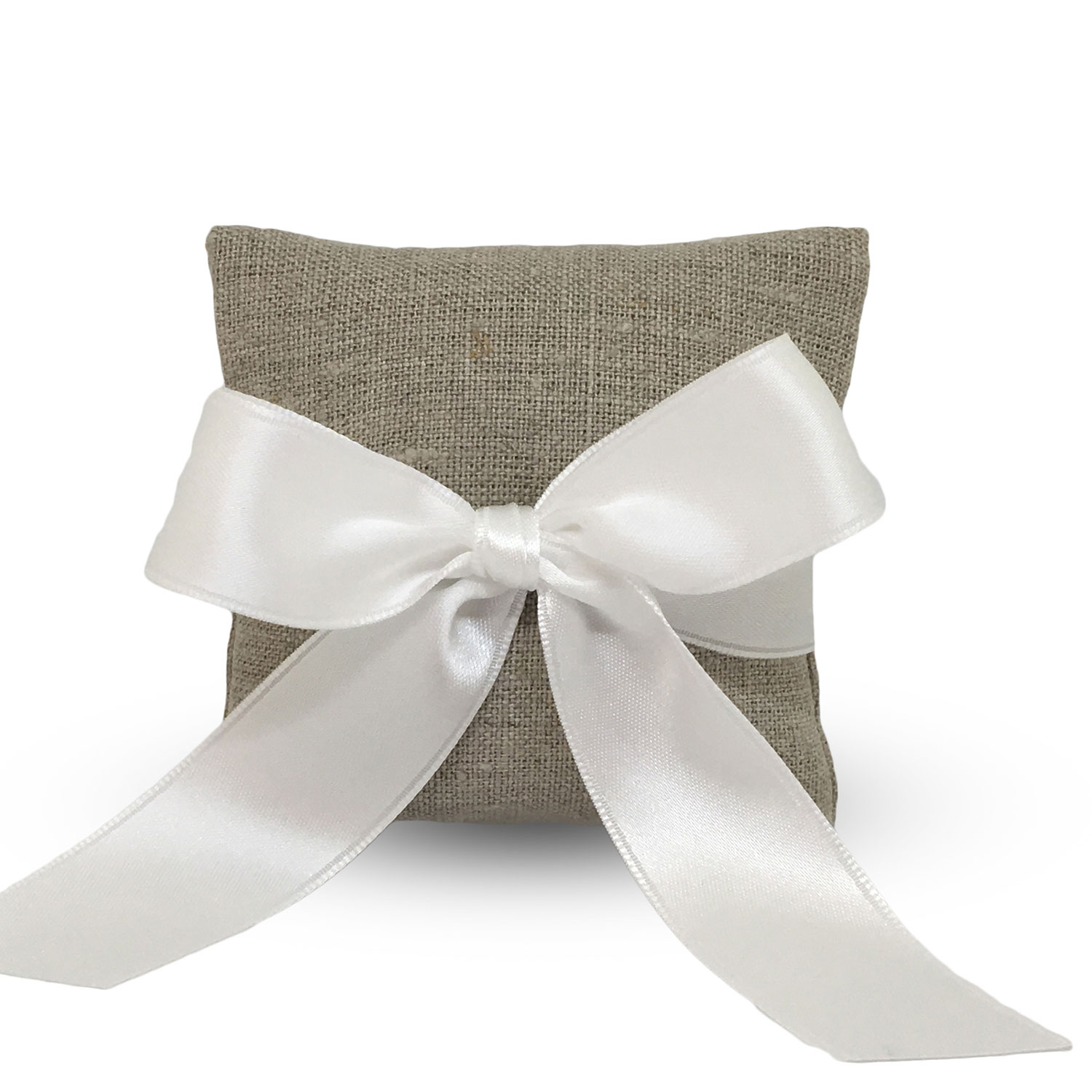 Busta di Lino naturale Country Chic con fiocco Bianco