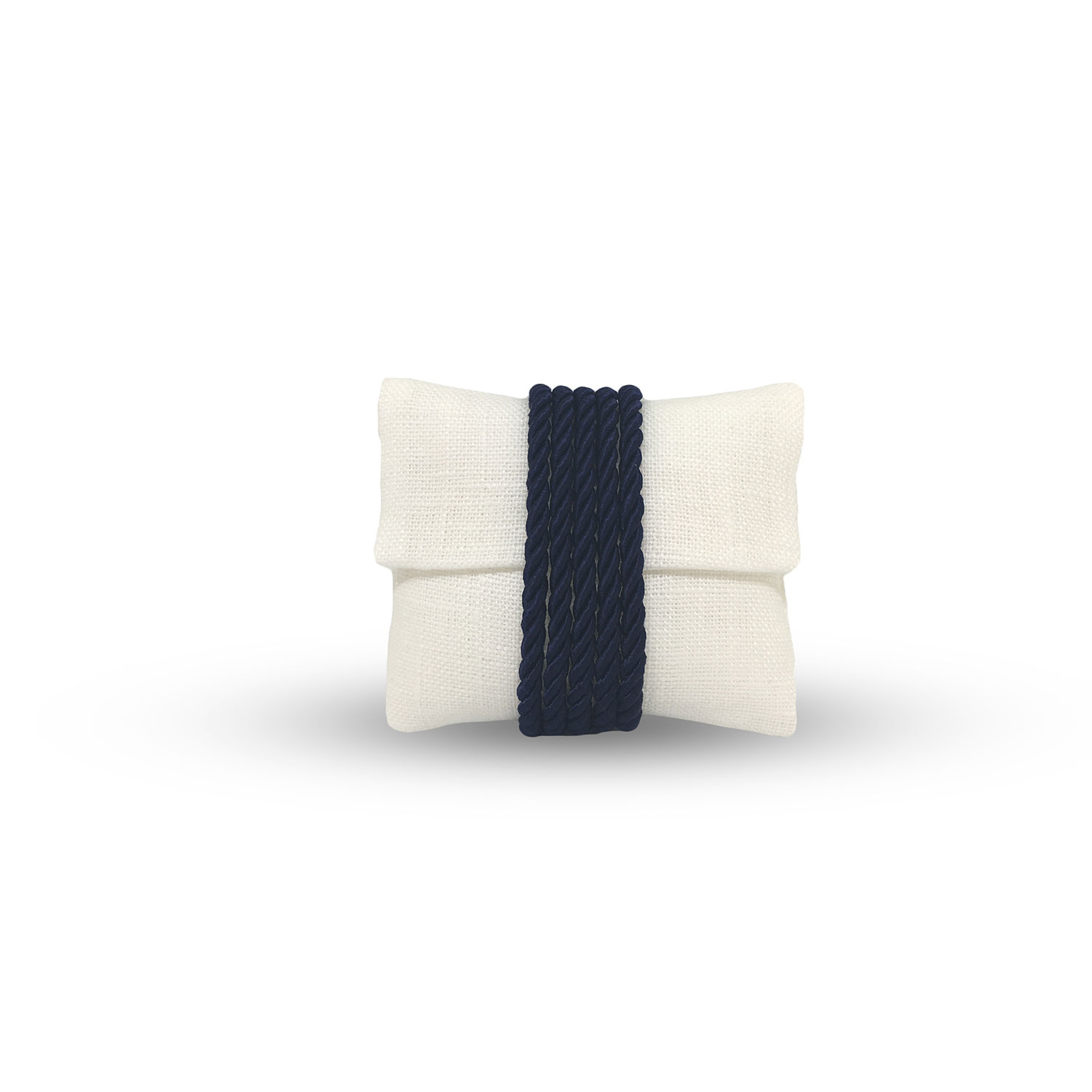Bustina di Lino con torchon Blu
