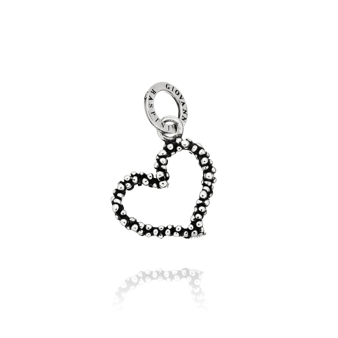 Charm cuore mimosa Raspini in argento per bomboniere
