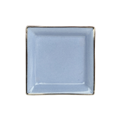 Vuotatasche piccolo o posacenere in porcellana di Limoges azzurro polvere elegante e personalizzabile