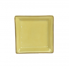 Vuotatasche piccolo o posacenere in porcellana di Limoges giallo limone chiaro elegante e personalizzabile