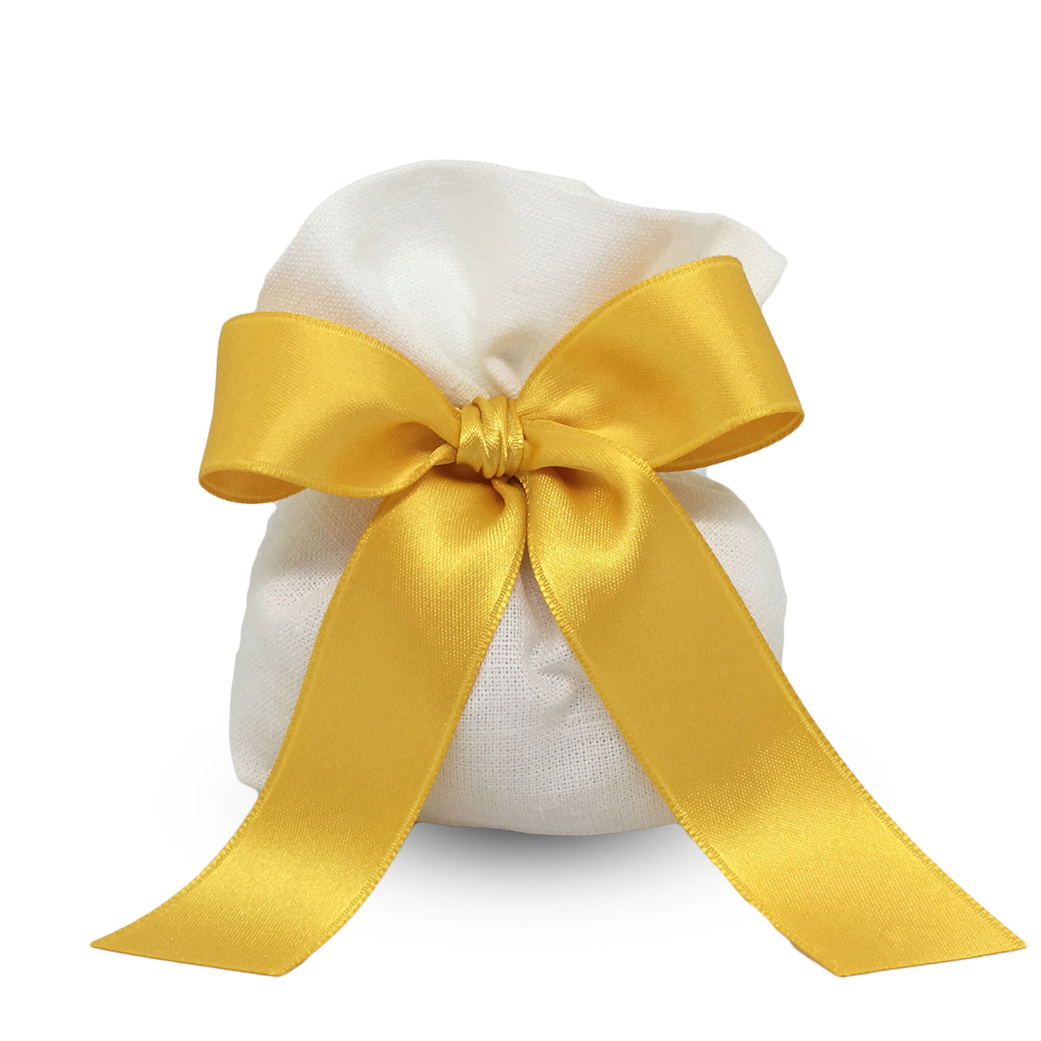 Sacchetto di Lino con fiocco Giallo