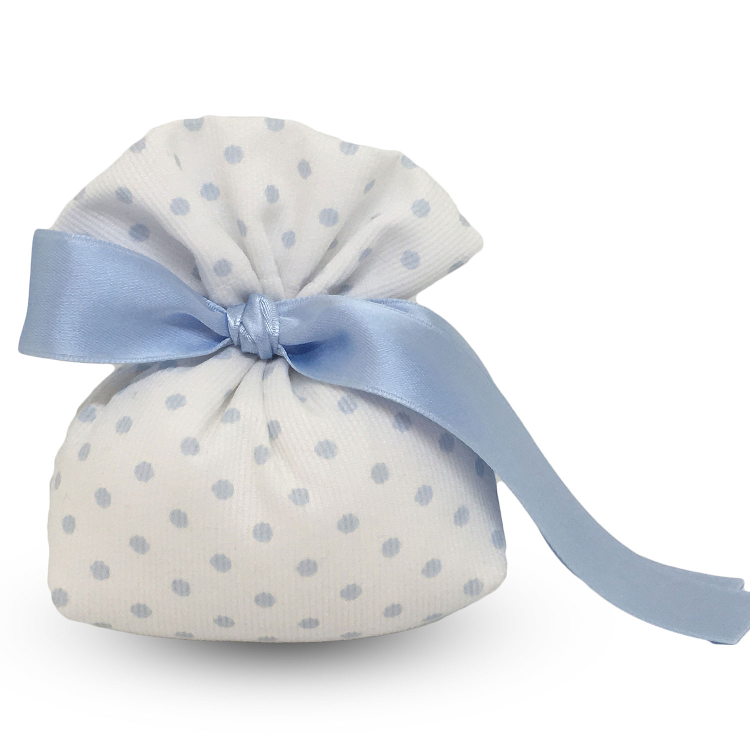 Sacchetto di Piquet bianco con pois Azzurri e fiocco La Corte Azzurro