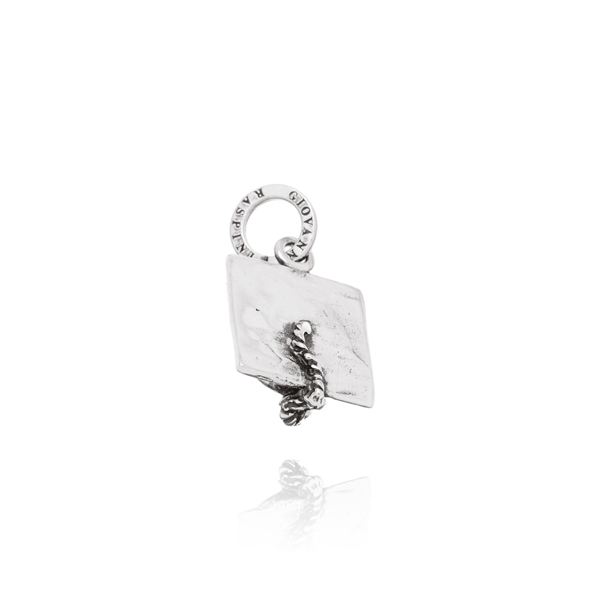 Charm tocco cappello laurea Raspini in argento per bomboniere